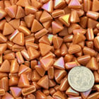Sweetie Coral Iridized triangle tiles, 10mm recycled glass mosaic 