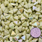 Sweetie Lemon Chiffon Iridized triangle tiles, 10mm recycled glass mosaic 