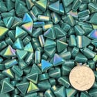Sweetie Turquoise Iridized triangle tiles, 10mm recycled glass mosaic 