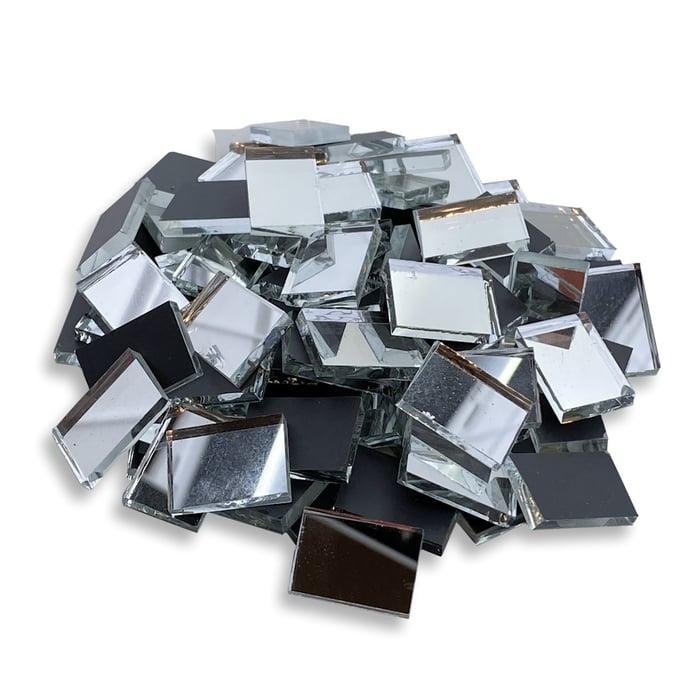 Silver Mirror Rectangles - 1/2" x 3/4"