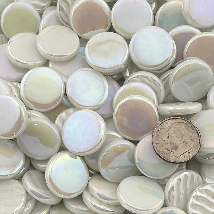 Kismet 18mm Iridized Penny Rounds ~ KPRL40 Marshmallow