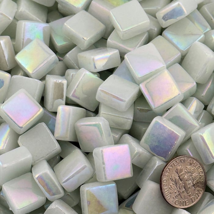 Sweetie Gloss SL73 Iridized Ice White - Iridized Glass Tile