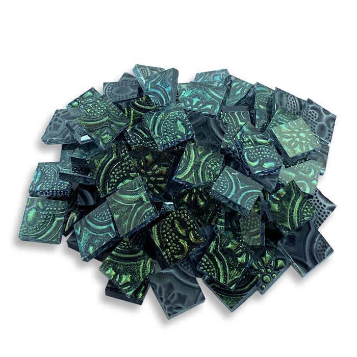 Green Tapestry Sparkle Van Gogh Tile