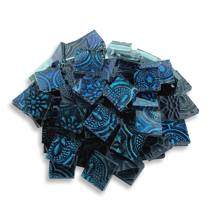 Turquoise Tapestry Sparkle Van Gogh Tile