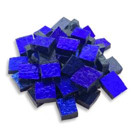 Wavy Azul Gold Smalti on Cobalt Glass