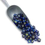 Fire-Polished Millefiore Flowers - Blue Mix